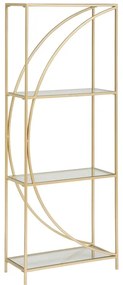 Libreria Artif 3 ripiani L 56 x P 25 x H 151.5 cm in vetro oro, portata per ripiano 12 kg