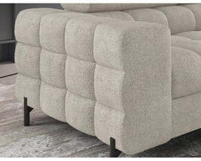 Divano angolare color crema allungabile/con contenitore (con penisola a destra/a L) e rivestimento in bouclé Ferucce – ELTAP