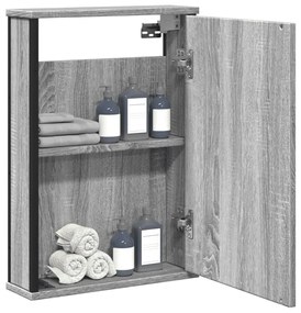 Mobile Specchio Da Bagno Grigio Sonoma 42x12x60 Cm Multistrato /