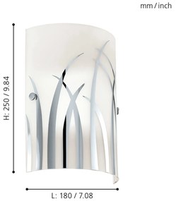 Applique Contemporanea Rivato Acciaio Bianco 1 Luce E14