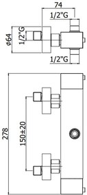 Paffoni Level Leq269 Level Miscelatore doccia Termostatico Esterno Con Deviatore Cromato