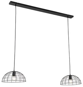 Lampada a sospensione industriale nera 2 luci - Hanze