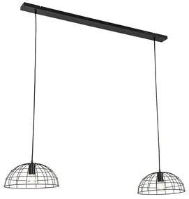 Lampada a sospensione industriale nera 2 luci - Hanze