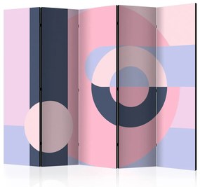 Paravento design Astrazione Geometrica (Viola) II (5-parti) - sfondo colorato