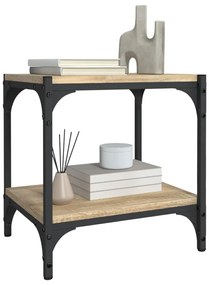 Mobile tv rovere sonoma 40x33x41 cm legno multistrato e acciaio