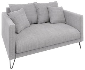 Divano grigio chiaro con rivestimento in ciniglia 140 cm Freya – Ropez