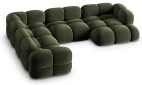 Divano angolare verde (con penisola a sinistra/a U) con rivestimento in velluto Loretto – Cosmopolitan Design