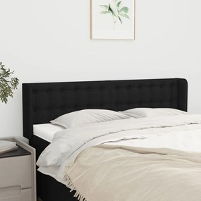 Testiera Ad Orecchio Nera 147x16x78/88 Cm İn Tessuto /