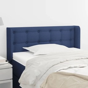 Testiera Ad Orecchio Blu 83x16x78/88cm İn Tessuto /