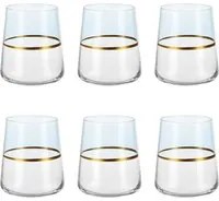 Set 6 bicchieri acqua 420 ml blu e oro Spectrum