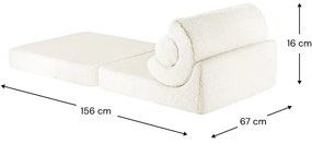 Poltrona per bambini color crema con rivestimento in bouclé Flipster – Wigiwama