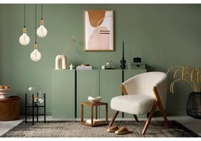 Lampadario a sospensione con filo MIROS 3xE27/60W/230V tondo nero/oro