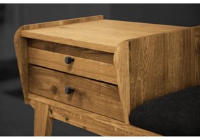 Panca con cassetti in legno di quercia con seduta grigia Retro - The Beds