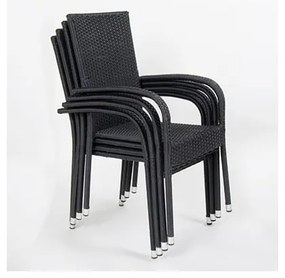 Sedia da giardino in rattan artificiale nero Paris - Bonami Essentials