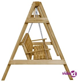 vidaXL Panca a Dondolo da Giardino in Pino Impregnato 205x150x157 cm