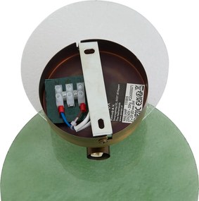Lampada da parete Art Déco bronzo scuro con vetro verde e trasparente 2 luci - TEXT