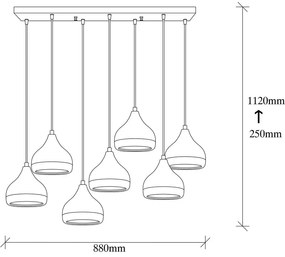 Lampadario nero/color rame con paralume in metallo Yildo – Opviq lights