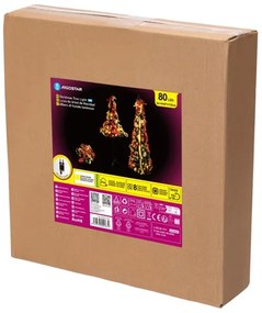 Aigostar - LED albero di Natale da esterno 80xLED/230V 1,2m IP44 rosso/oro bianco caldo
