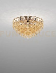 Giogali lampadadario a soffitto 60 cristallo ambra e cromo lucido 4...