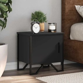 Comodino Nero 40x30x40 Cm İn Legno Multistrato /