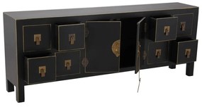 Cassettiera bassa nera 130x50,5 cm Oriente - Ixia