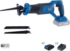 Scheppach - Sega a gattuccio 20v batteria 2.0Ah + caricabatteria ixes bc-rs250-x