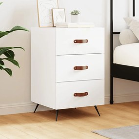 Comodino Bianco 40x40x66 Cm İn Legno Multistrato /