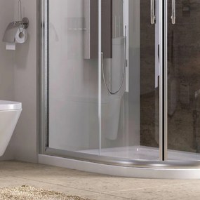 Box doccia stondato 100x80cm vetro trasparente KAM-K270 - KAMALU