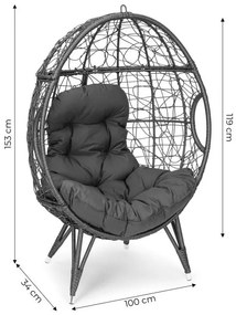 Sedia da giardino autoportante con comodi cuscini, COCON