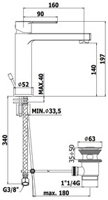 Paffoni Ringo Rin073 Miscelatore lavabo Monocomando con Scarico Automatico Cromo