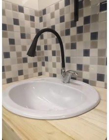 RAV Slezák SA006.0/13 - Miscelatore per lavello SAZAVA 35,6 cm nero/cromo lucido