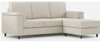 Divano 3 Posti con Pouf 208x155x85 cm Marrak in Tessuto Latte