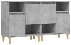 Credenze 2pz grigio cemento 60x35x70 cm in legno multistrato