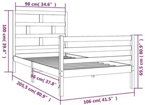 Giroletto in Legno Massello di Pino 100x200 cm