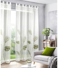 Tenda sottile bianca/verde in voile 135x245 cm – Sehlbach