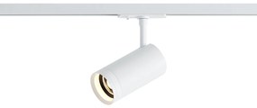Faretto moderno bianco per sistema di illuminazione su binario monofase con LED orientabile e inclinabile - Iconic Zoom