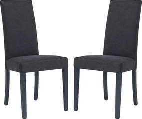 Sedia da pranzo in tessuto Antracite DENVER - Set 2