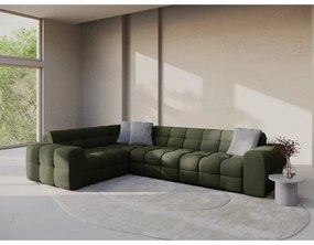 Divano angolare verde (con penisola a sinistra/a L) Kendal – Micadoni