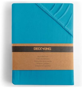 Lenzuolo con angoli blu in jersey 90x200 cm Amber – Restilo