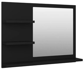 Specchio da Bagno Nero 60x10,5x45 cm in Legno Multistrato