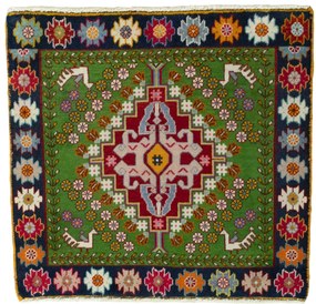 Shiraz Tappeto 60x60 Rosso (Iran) Annodato A Mano