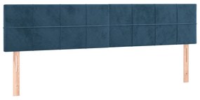 Testiera 2 pz blu scuro 80x5x78/88 cm in velluto