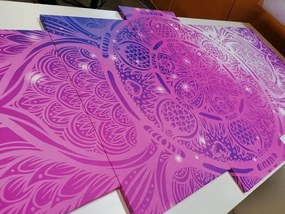 Quadri 5 pezzi – Mandala indiana con sfondo galattico