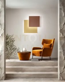 Post applique in metallo oro opaco + marrone metallizzato 73cm biem...