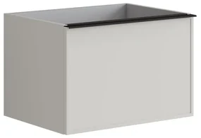 Mobile sottolavabo e lavabo Pixel grigio pastello/grigio carbone L 80 x H 40 cm 1 vasca 1 cassetto