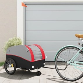 Rimorchio Da Bici Nero E Rosso 45 Kg İn Ferro /