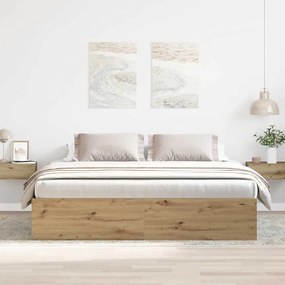 Giroletto Senza Materasso Rovere Artigianale 200x200 Cm /