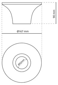 Plafoniera LED GU10 e GU5.3 in Gesso Pitturabile Rotonda Ø167x90mm Base GU10