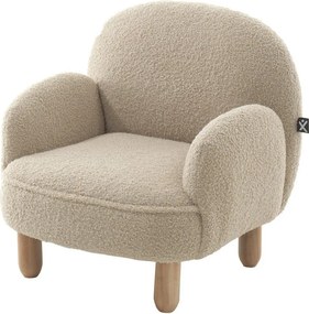 Poltrona per bambini beige con rivestimento in bouclé Rocky – Vipack