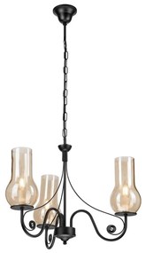 Brilagi - LED Lampadario a sospensione con catena COTTAGE 3xE14/40W/230V nero/marrone